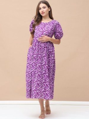 Secret Wish Women Fit and Flare Purple Dress