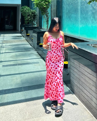 TANDUL Women Bodycon Pink Midi/Calf Length Dress