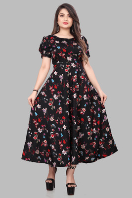 RYKER ENTERPRISE Women Maxi Black Full Length Dress