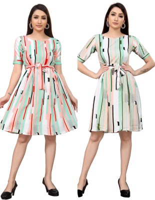 MAA FAB Women A-line Multicolor Dress