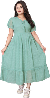 Bhadani Women Maxi Green Full Length Dress