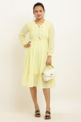 Anmi Women A-line Yellow Dress