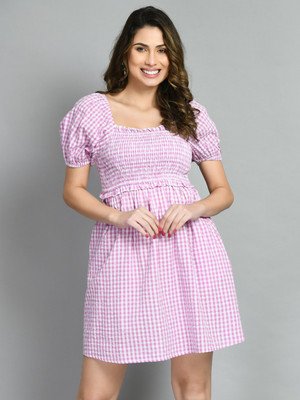 all about you Women Fit and Flare Purple Mini/Short Dress