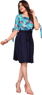 VARUDIFAB Women A-line Black Knee Length Dress
