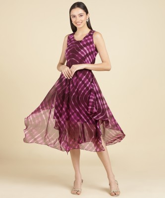 KRIJET Women A-line Purple Dress