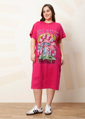 Athena Ample Women T Shirt Pink Dress