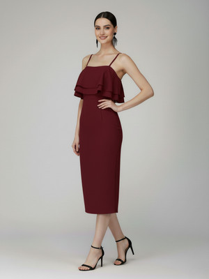 ekeshwara Women Bodycon Blue Knee Length Dress