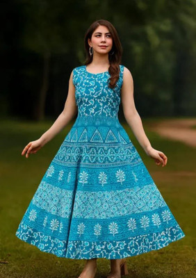 Dream of style Women Maxi Blue Midi/Calf Length Dress