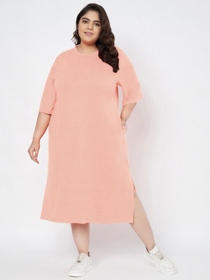 BRINNS Women A-line Pink Below Knee Dress