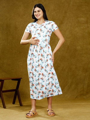 True Shape Women A-line Brown Midi/Calf Length Dress