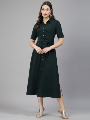 AAYU Women Shirt Green Dress