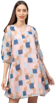 Globus Women A-line Pink Above Knee/Mid Thigh Length Dress