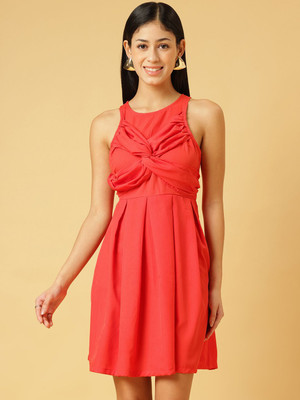 Trymisfit Women Fit and Flare Red Mini/Short Dress