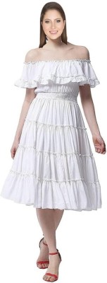 ukal Women Maxi White Dress