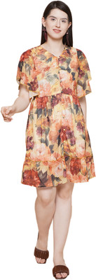 Jakanary Women A-line Multicolor Above Knee/Mid Thigh Length Dress