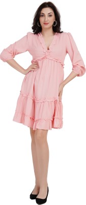 kiarabel retail Women Fit and Flare Pink Dress