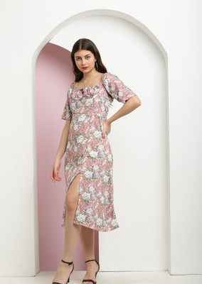 A R J FASHION Women A-line Black Midi/Calf Length Dress