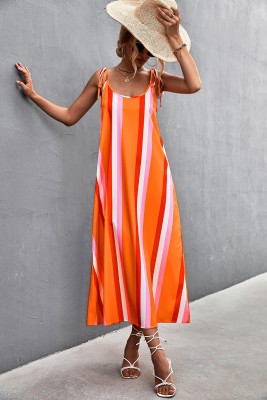 BoStreet Women A-line Orange Dress