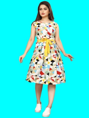 STUTIFABRIC Women A-line Multicolor Dress