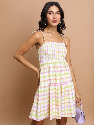 Tokyo Talkies Women Skater Multicolor Above Knee/Mid Thigh Length Dress