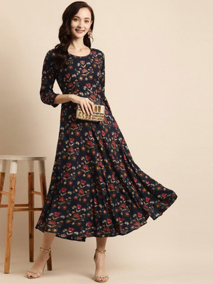 all about you Women Maxi Blue Midi/Calf Length Dress