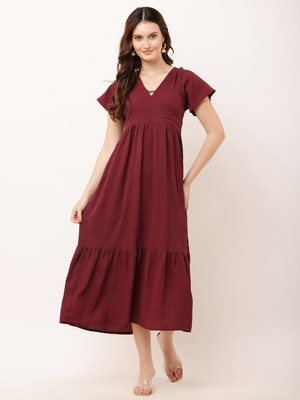 N&PG Flared/A-line Gown(Maroon)