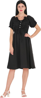 Be Open Women A-line Light Blue Knee Length Dress