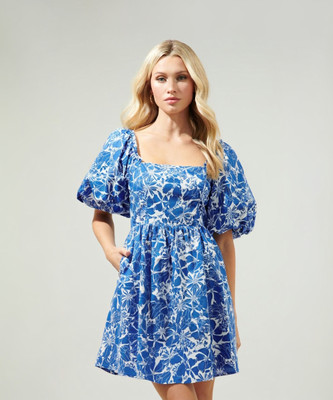 MANOJAVA Women Bodycon Blue Mini/Short Dress