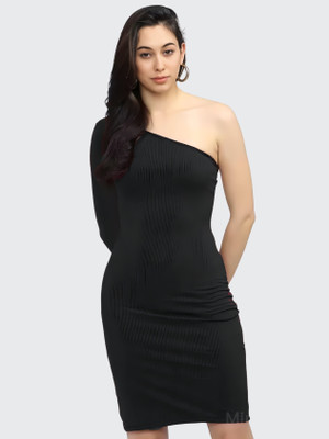 HEMANG FASHION Women Bodycon Black Above Knee/Mid Thigh Length Dress