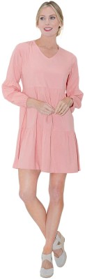 Miss Lavish London Women Empire Waist Pink Dress