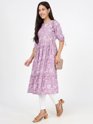 Twirl Tales Women A-line Multicolor Midi/Calf Length Dress