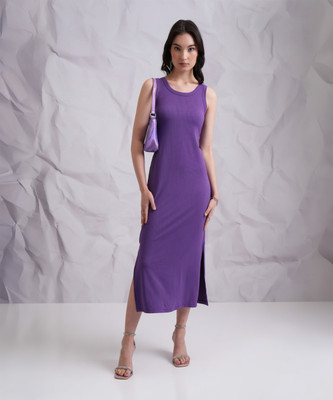 Tokyo Talkies Women A-line Purple Maxi/Full Length Dress