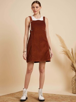 MINT STREET Women Fit and Flare Brown Dress