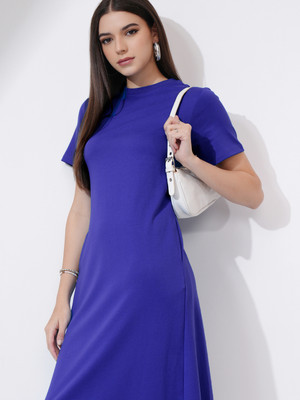 Tokyo Talkies Women A-line Blue Midi/Calf Length Dress