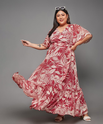 Miss Chase Women Wrap Multicolor Maxi/Full Length Dress
