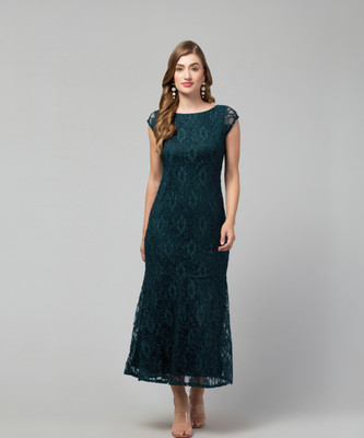 RIHANI FAB Women Maxi Green Midi/Calf Length Dress