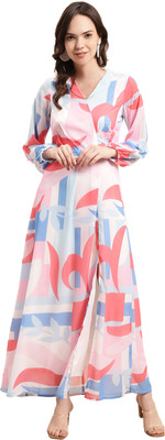 Jakanary Women Gown Multicolor Maxi/Full Length Dress