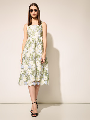 ONLY Women A-line Multicolor Midi/Calf Length Dress