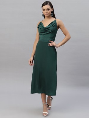 AAYU Women A-line Green Dress