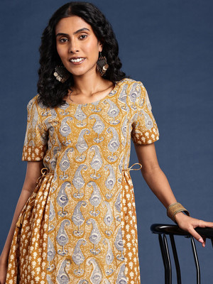 Taavi Women A-line Yellow Above Knee/Mid Thigh Length Dress