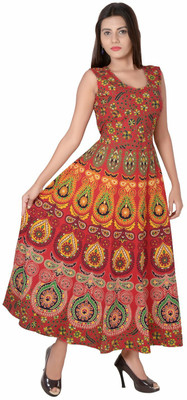 Shakshi Creations Women A-line Red Maxi/Full Length Dress