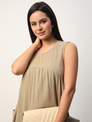 R&B Women A-line Green Maxi/Full Length Dress