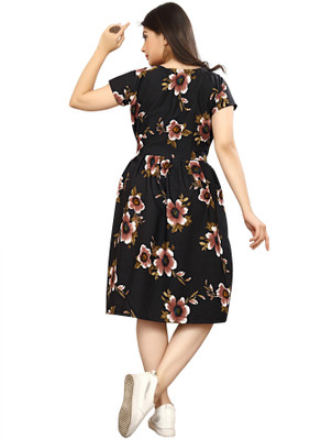FashhionWorld Women A-line Pink Knee Length Dress