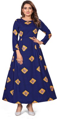 Hiral Creation Women Fit and Flare Blue Dress