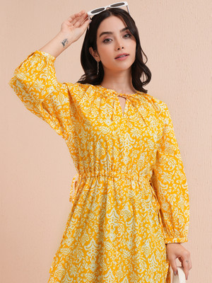 Tokyo Talkies Women Fit and Flare Multicolor Midi/Calf Length Dress