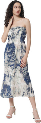 ALL WAYS YOU Women Tube Multicolor Midi/Calf Length Dress