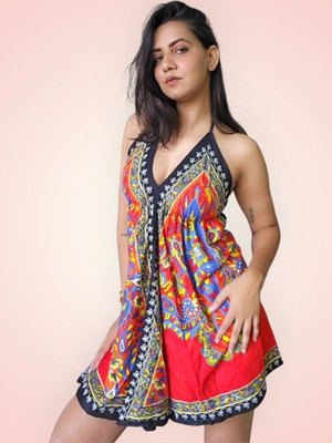 K K CREATION Women Gown Multicolor Knee Length Dress