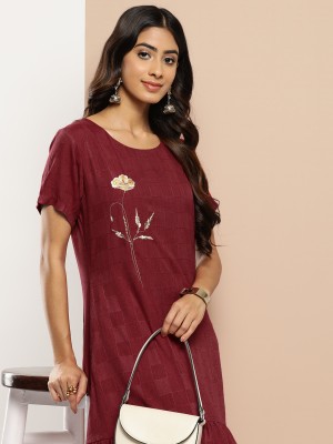 Yufta Women A-line Maroon Dress