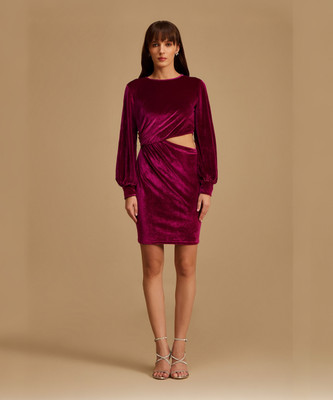 KAZO Women Bodycon Pink Mini/Short Dress