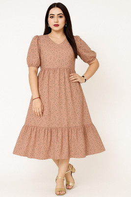 chukchuk Women Maxi Beige Full Length Dress